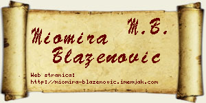 Miomira Blaženović vizit kartica